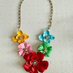 Colorful Floral Statement Necklace